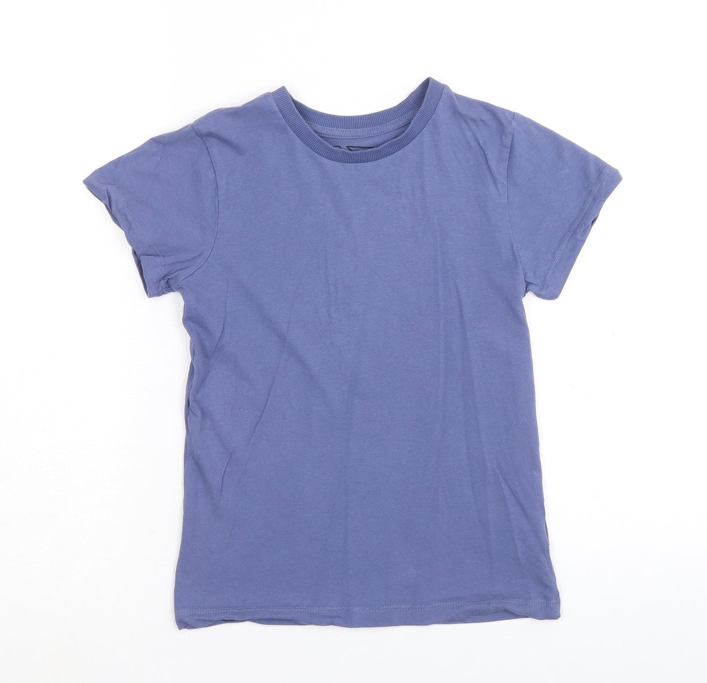Matalan Boys Blue 100% Cotton Basic T-Shirt Size 8 Years Round Neck Pullover