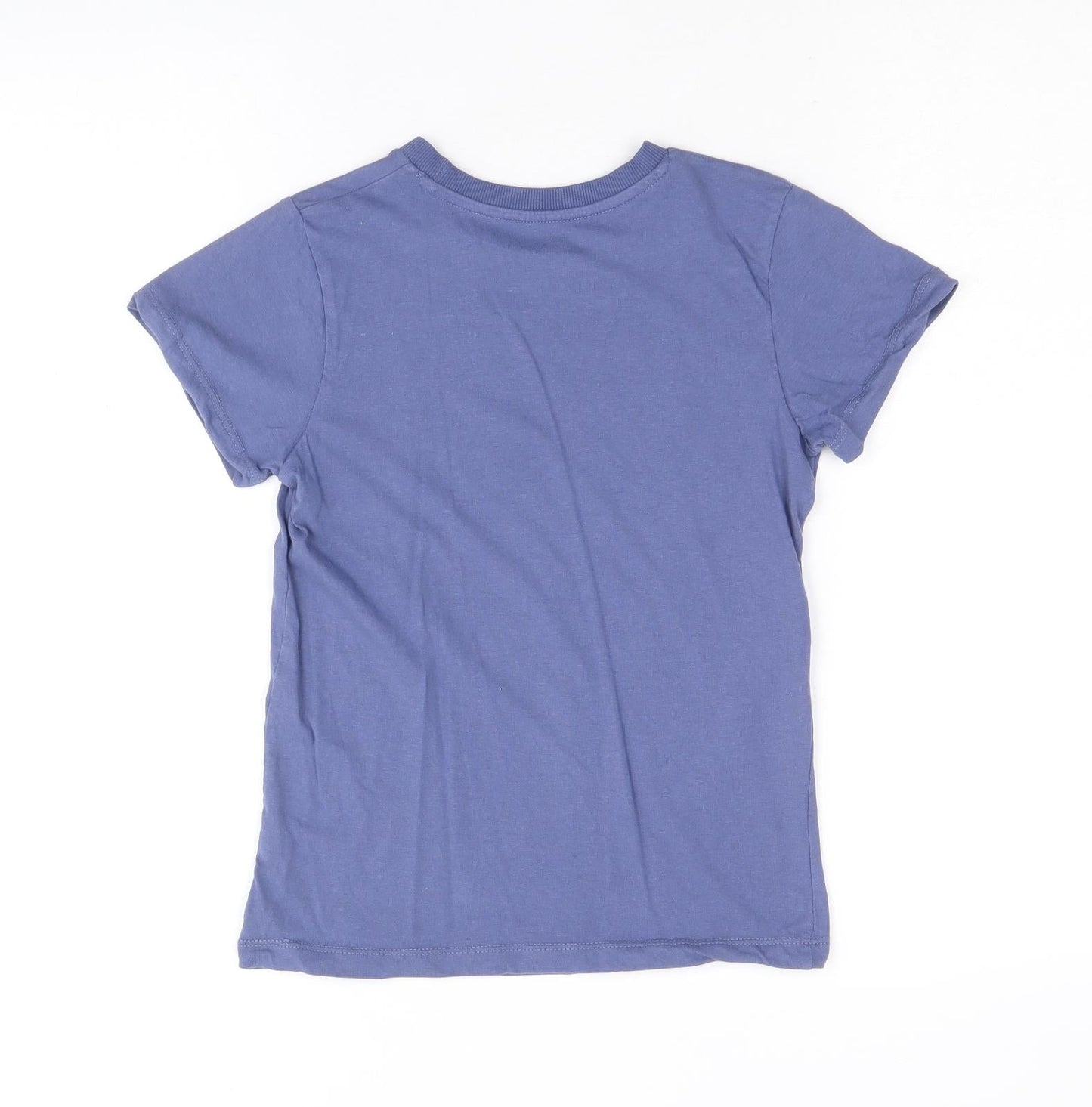 Matalan Boys Blue 100% Cotton Basic T-Shirt Size 8 Years Round Neck Pullover