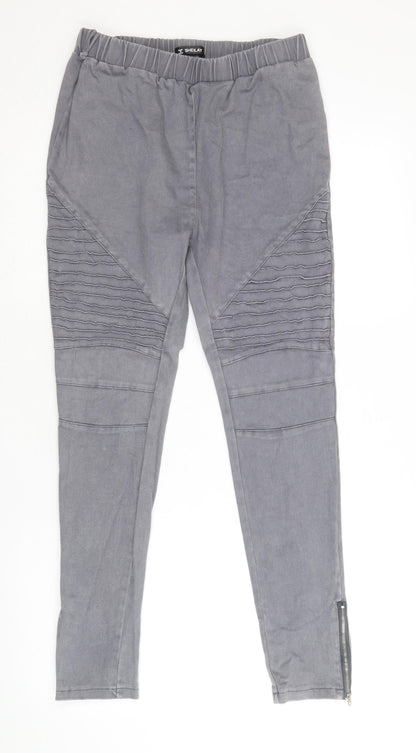 sheilay Womens Grey Cotton Jegging Jeans Size L Regular