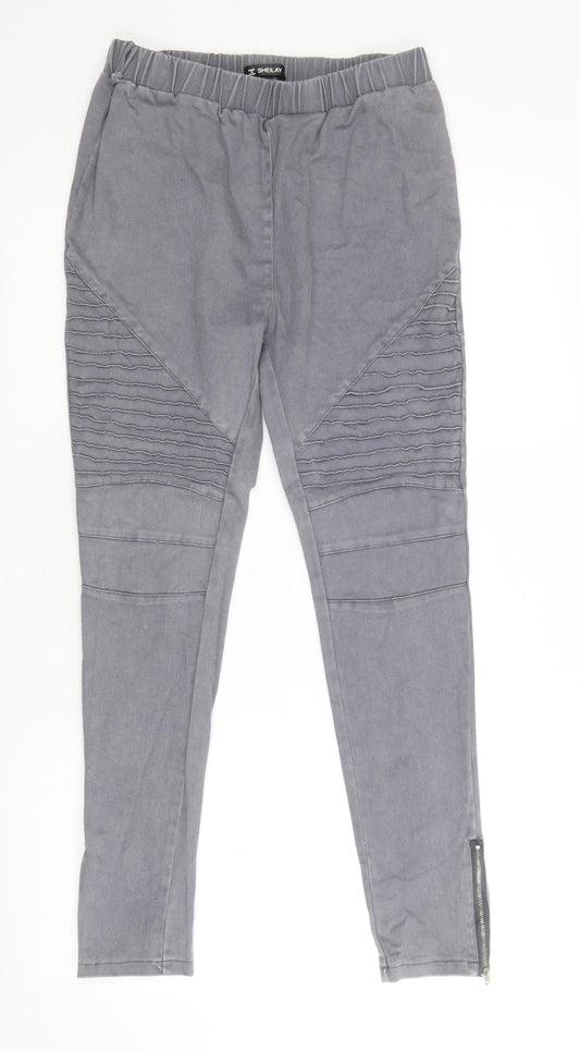 sheilay Womens Grey Cotton Jegging Jeans Size L Regular