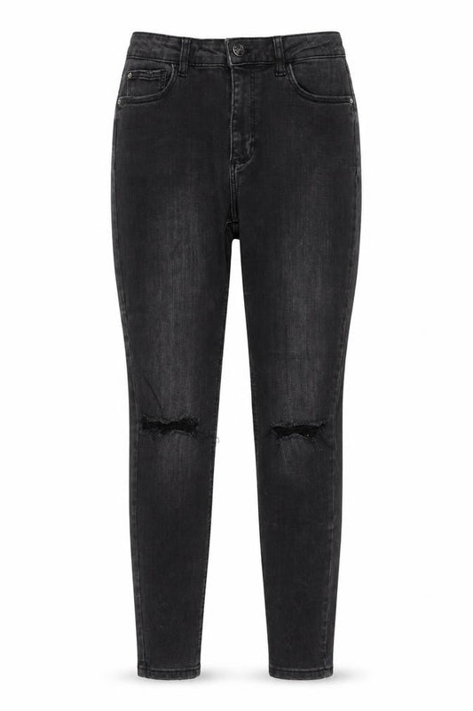Denim & Co. Womens Black Cotton Skinny Jeans Size 12 Regular Zip