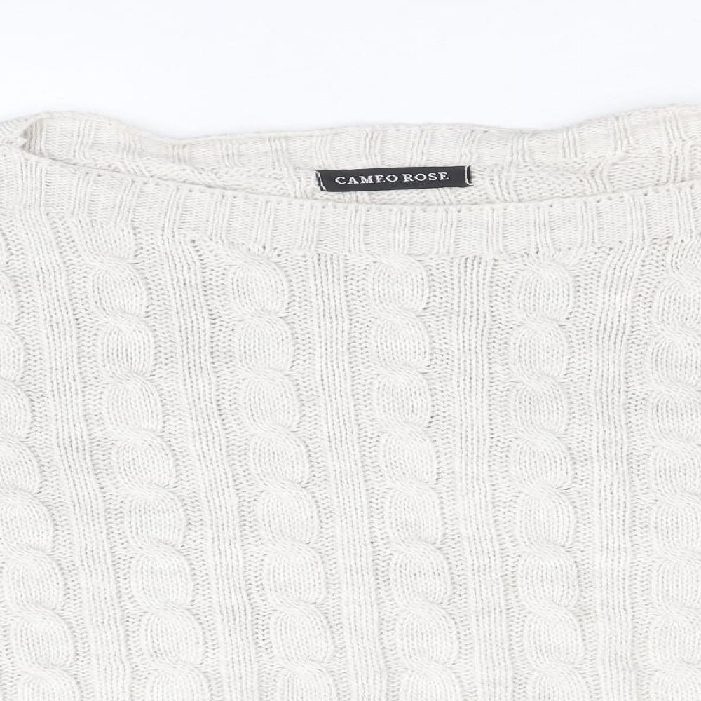 Cameo Rose Womens Beige Round Neck Acrylic Pullover Jumper Size M