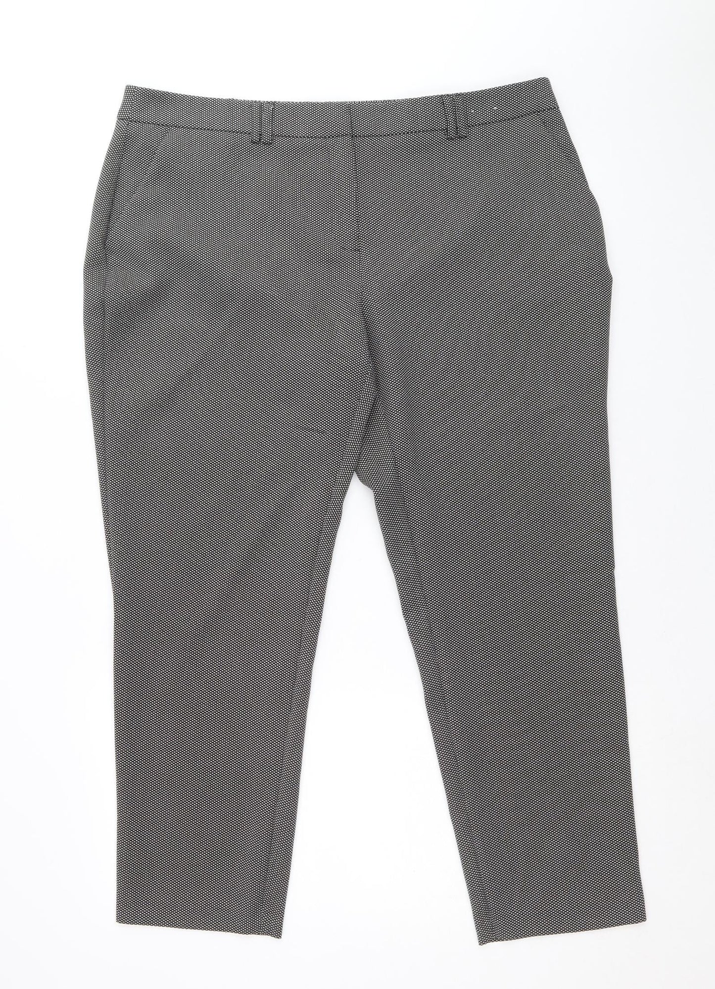 Dorothy Perkins Womens Black Geometric Polyester Chino Trousers Size 16 Regular Zip