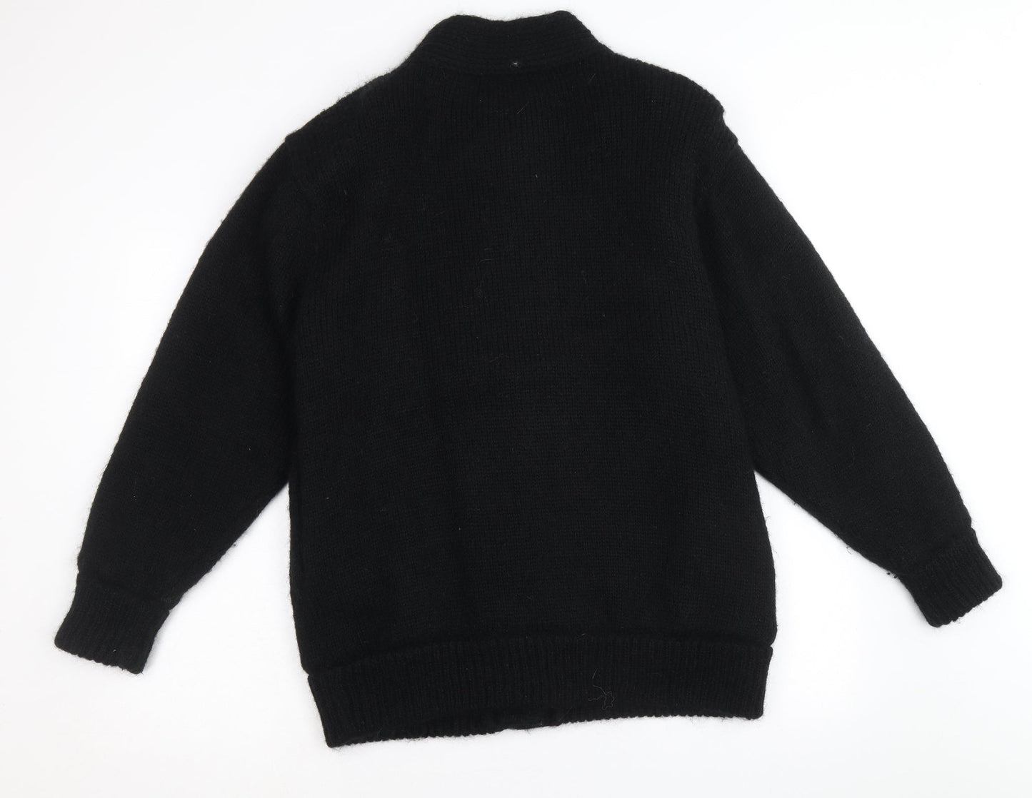 Joella Di Marco Womens Black Floral Pea Coat Coatigan Size M Button