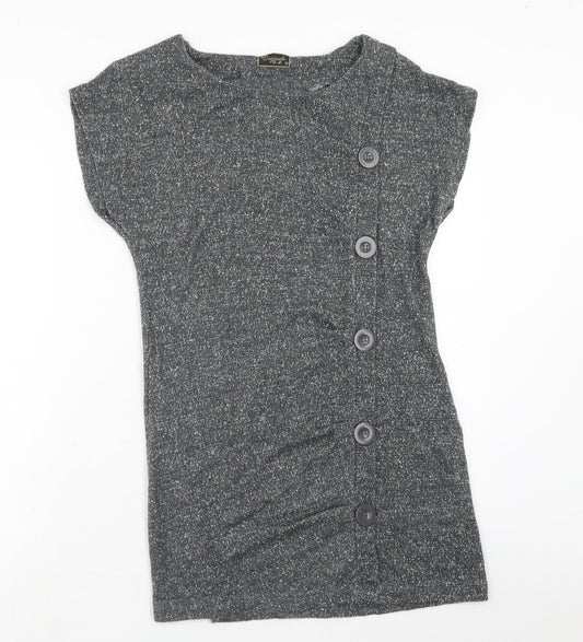 Original Womens Grey Acrylic A-Line Size M Round Neck Pullover