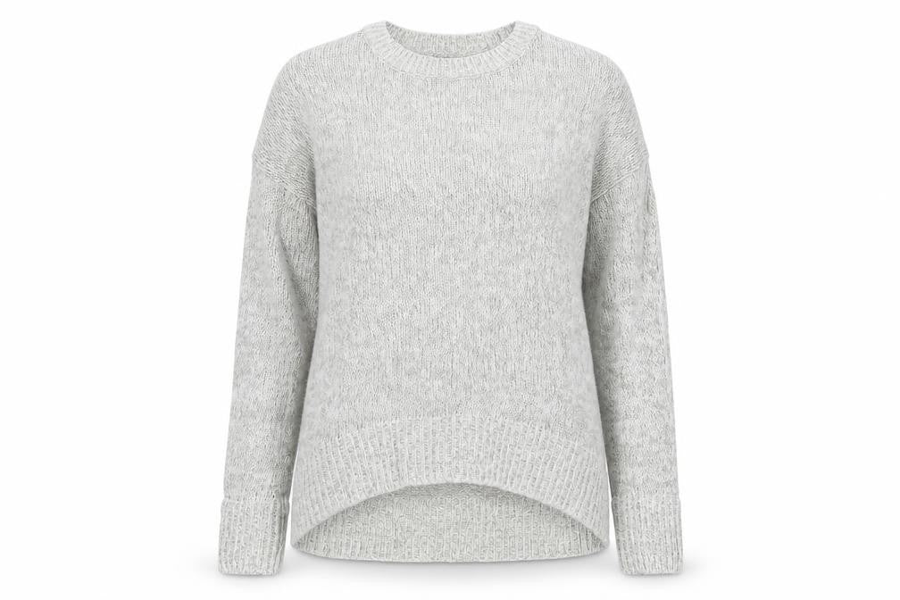 New Look Womens Grey Round Neck Acrylic Pullover Jumper Size M