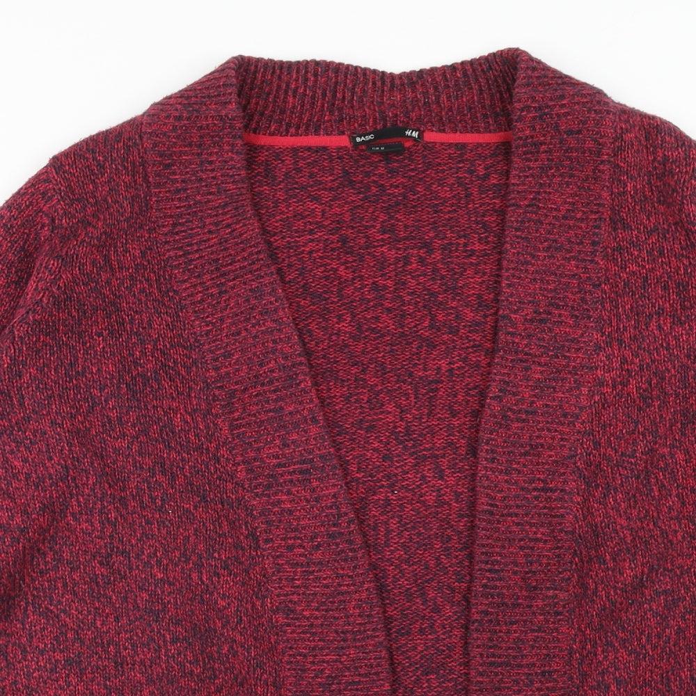H&M Womens Pink V-Neck Acrylic Pullover Jumper Size M