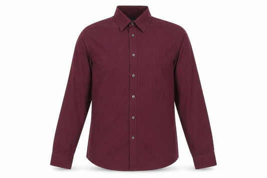 Retro Fire Mens Purple Polyester Button-Up Size M Collared Button