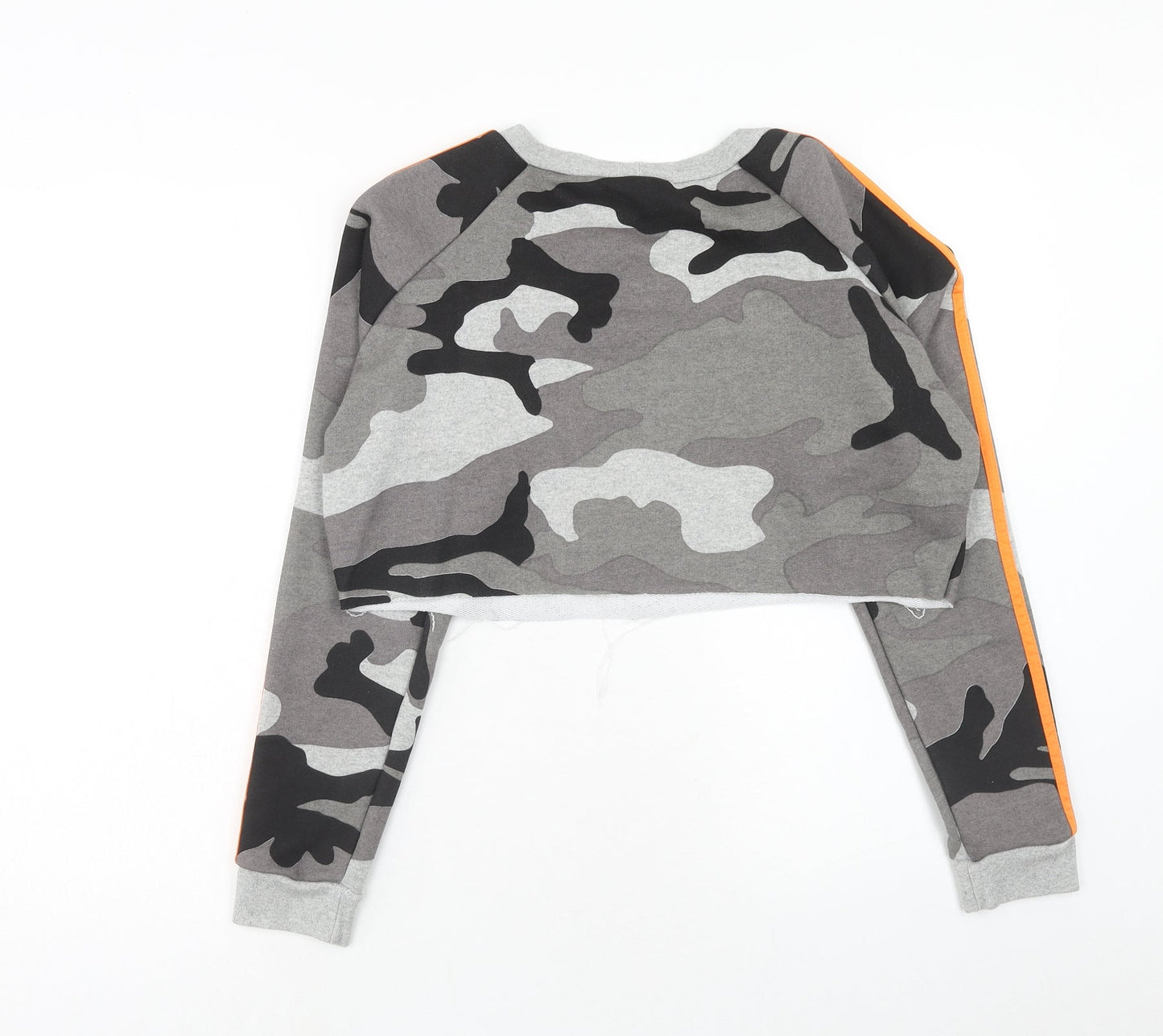 PRETTYLITTLETHING Womens Multicoloured Camouflage Cotton Pullover Sweatshirt Size 12 Pullover