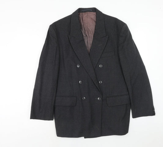 Preworn Mens Grey Wool Jacket Blazer Size 40 Regular