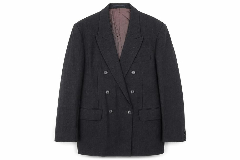 Preworn Mens Grey Wool Jacket Blazer Size 40 Regular