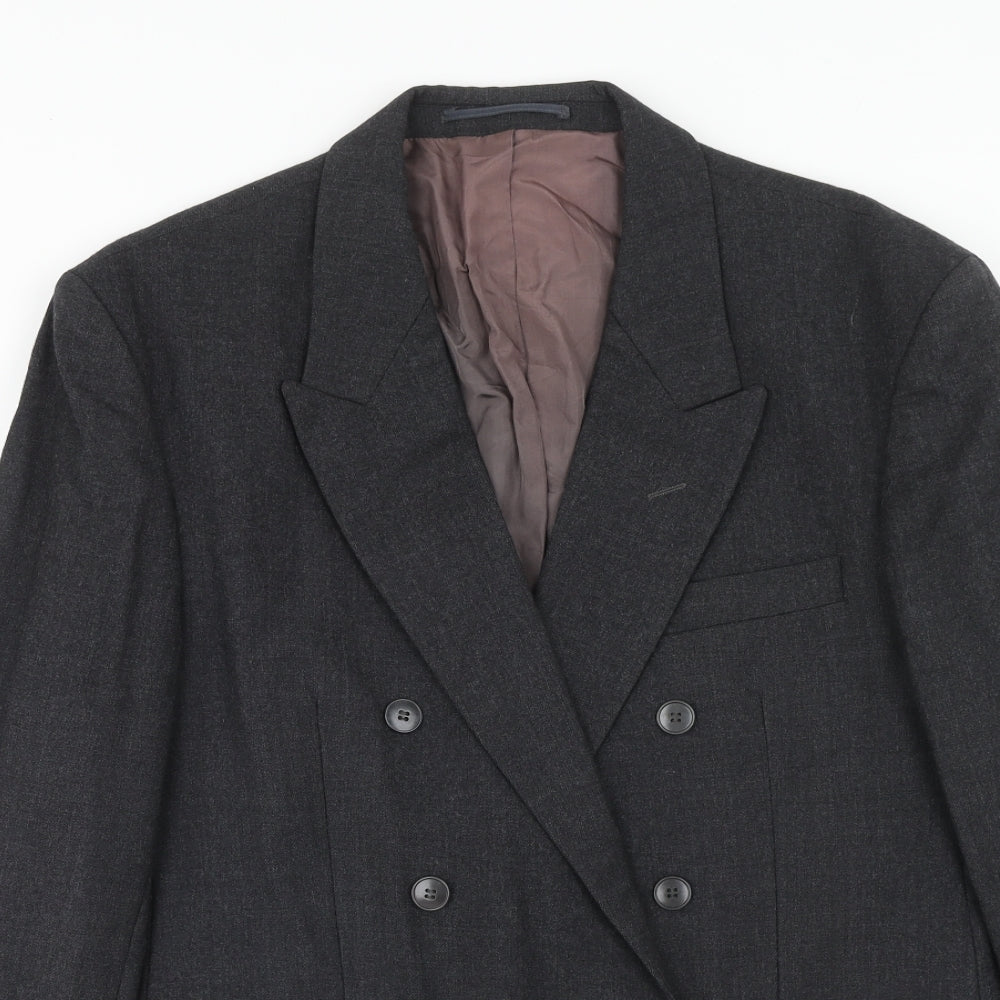 Preworn Mens Grey Wool Jacket Blazer Size 40 Regular