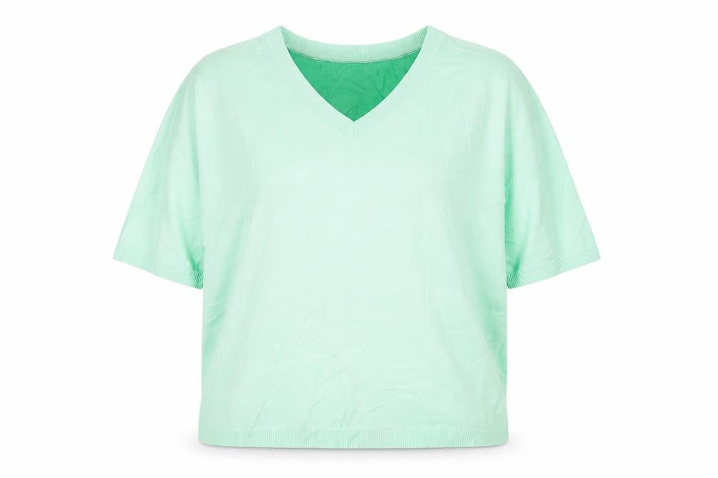 Marks and Spencer Womens Green V-Neck Viscose Pullover Jumper Size 14