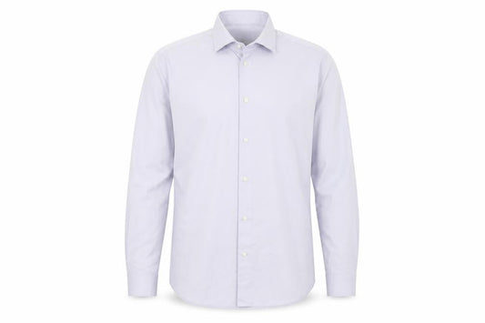 Next Mens Purple Polyester Button-Up Size 17 Collared Button