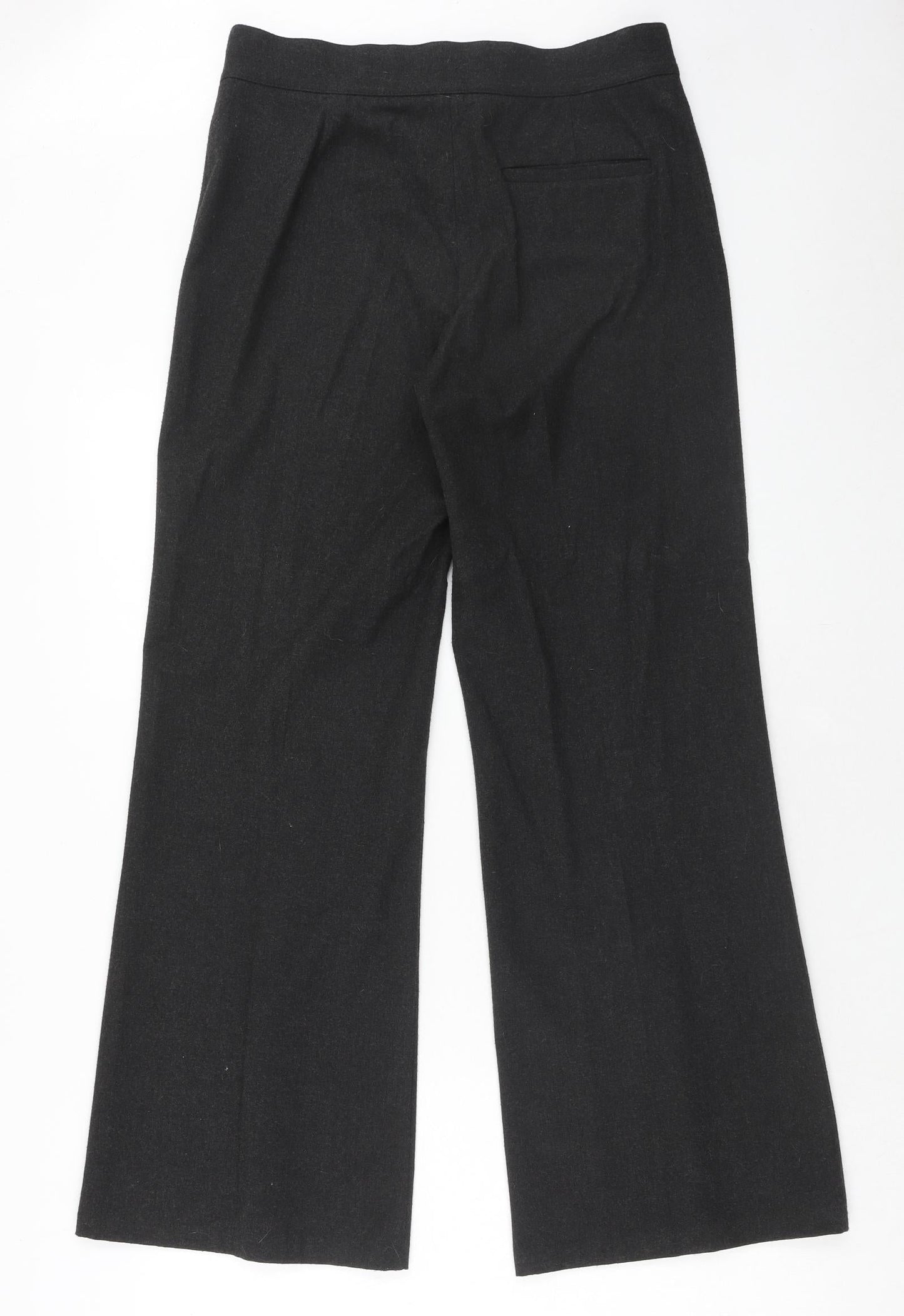 Per Una Womens Grey Polyester Trousers Size 10 Regular Hook & Eye