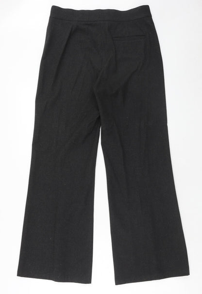 Per Una Womens Grey Polyester Trousers Size 10 Regular Hook & Eye
