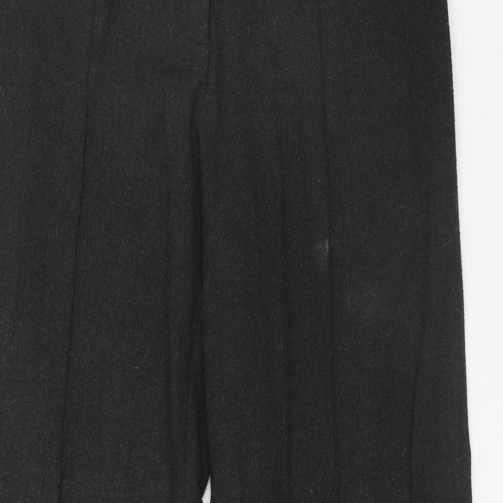 Per Una Womens Grey Polyester Trousers Size 10 Regular Hook & Eye