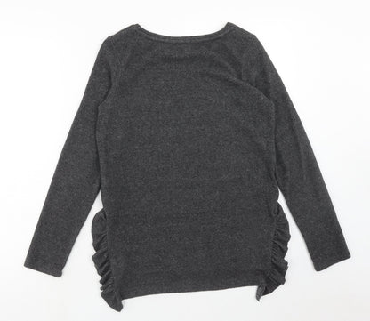 Next Womens Grey Boat Neck Polyester Pullover Jumper Size 8