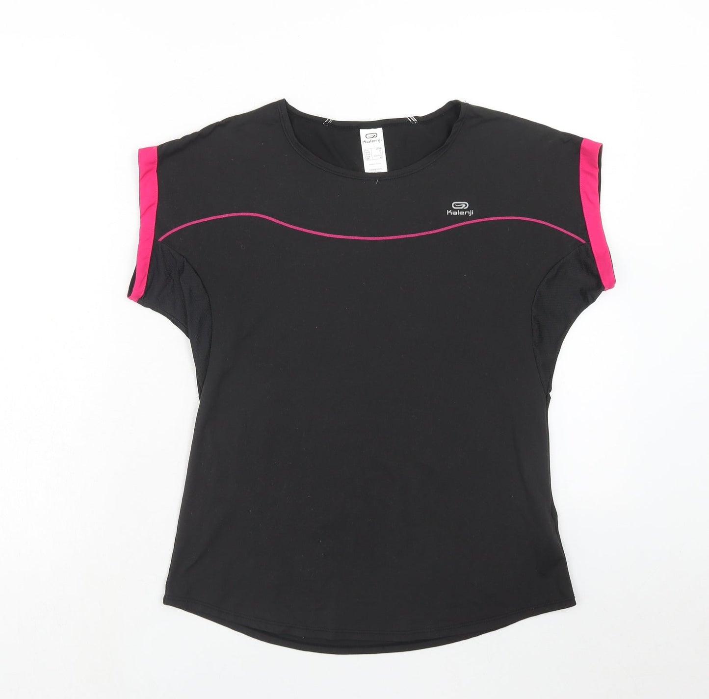 Kalenji Womens Black Polyester Pullover T-Shirt Size S Boat Neck Pullover