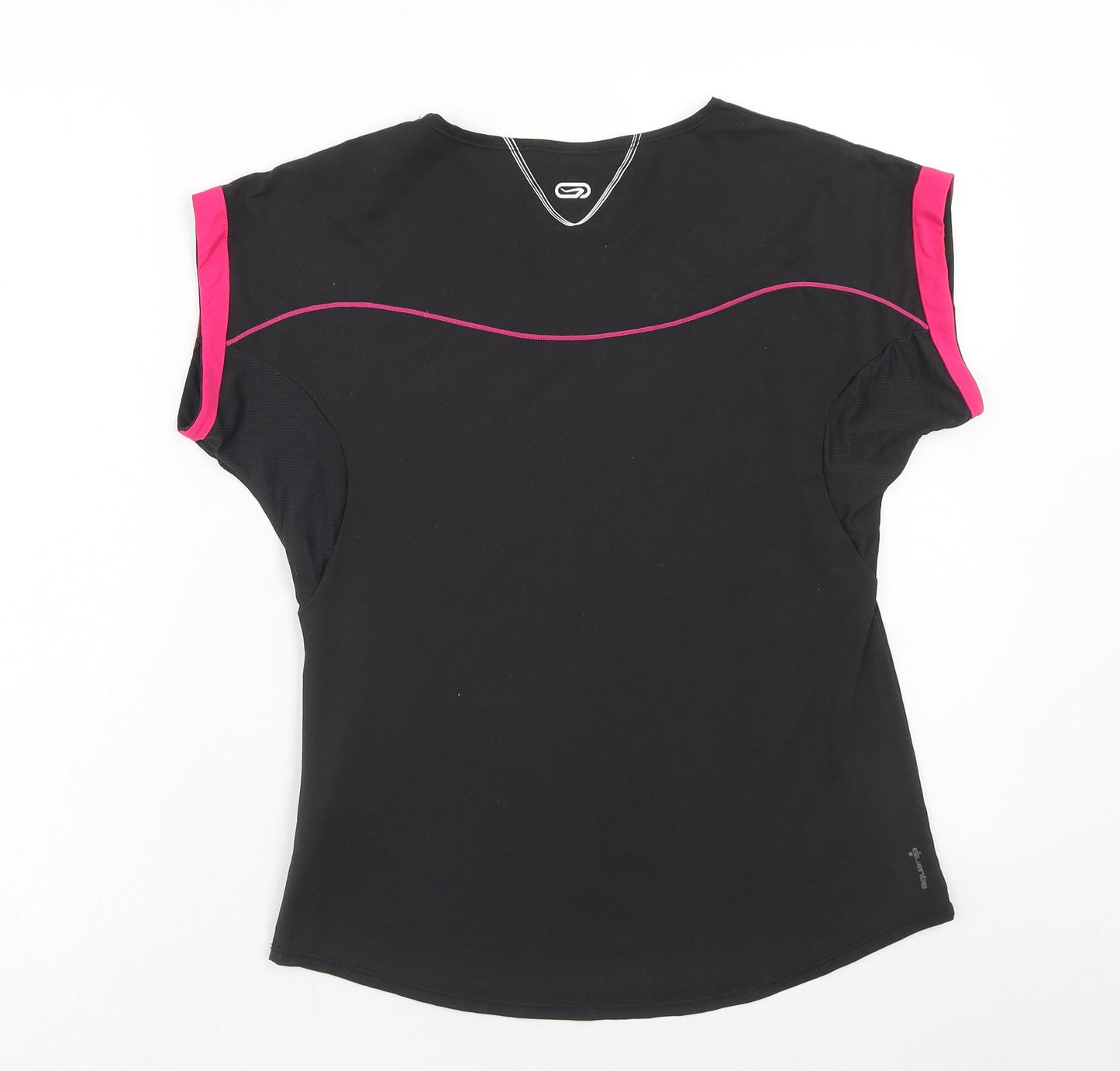 Kalenji Womens Black Polyester Pullover T-Shirt Size S Boat Neck Pullover