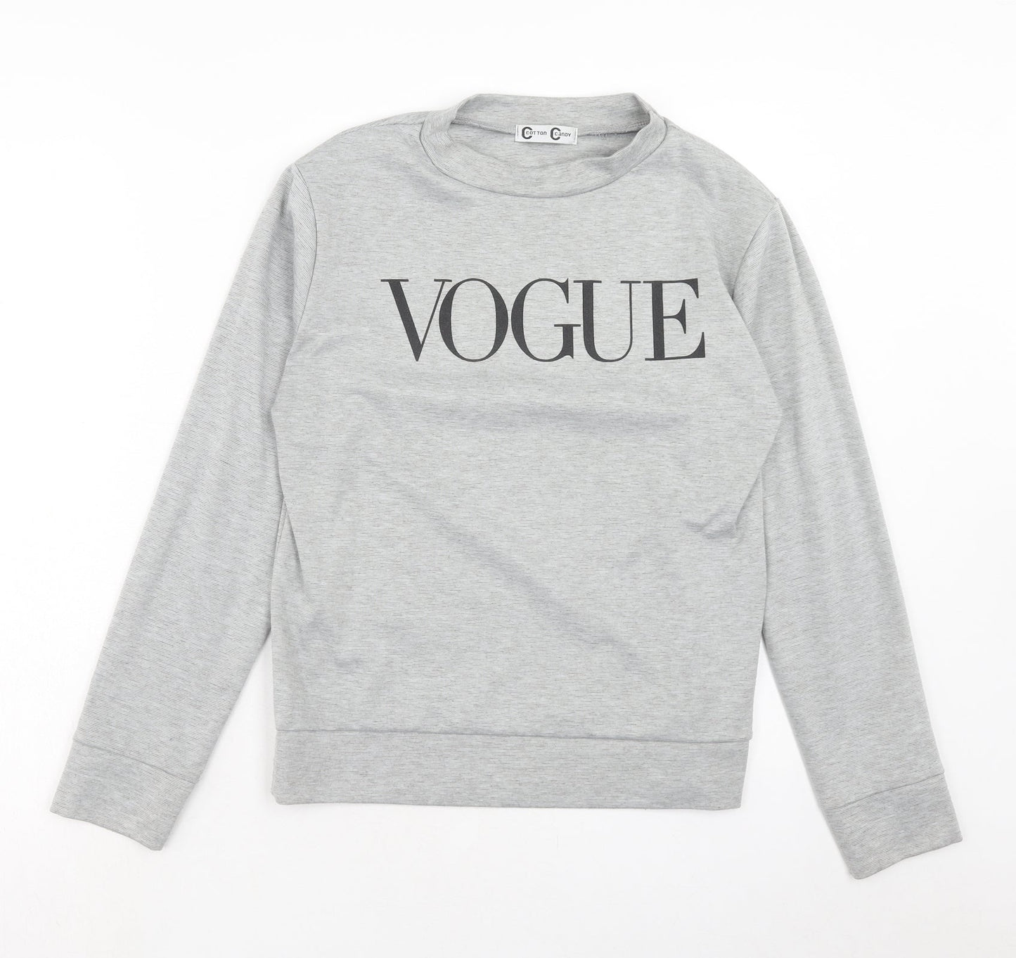 Cotton Candy Womens Grey Polyester Pullover Sweatshirt Size M Pullover - Vogue Size M-L
