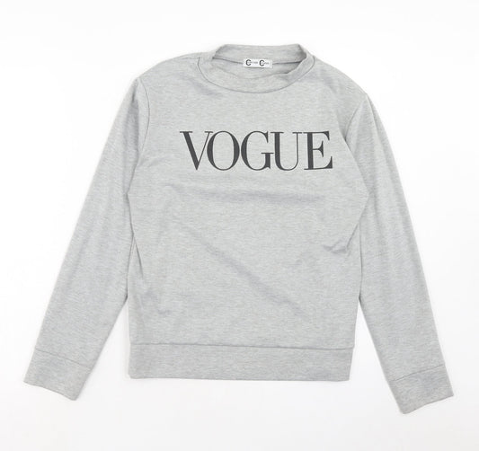 Cotton Candy Womens Grey Polyester Pullover Sweatshirt Size M Pullover - Vogue Size M-L
