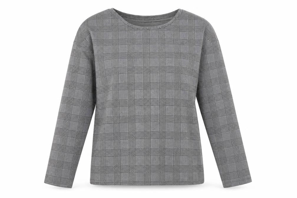 Papaya Womens Black Plaid Polyester Pullover Sweatshirt Size 10 Pullover
