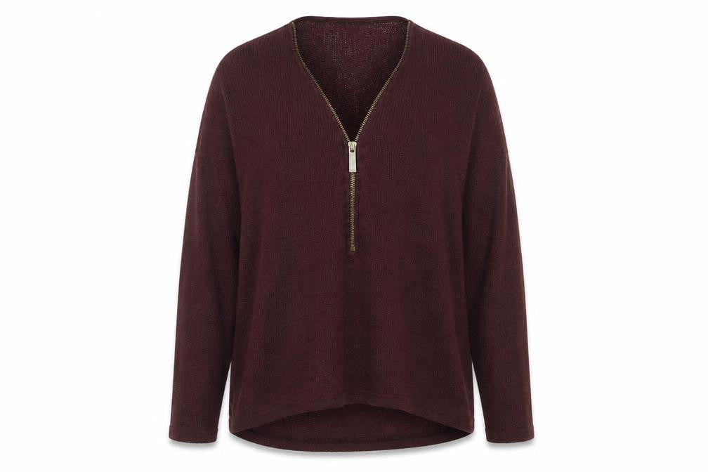 River Island Womens Purple V-Neck Viscose Pullover Jumper Size 12