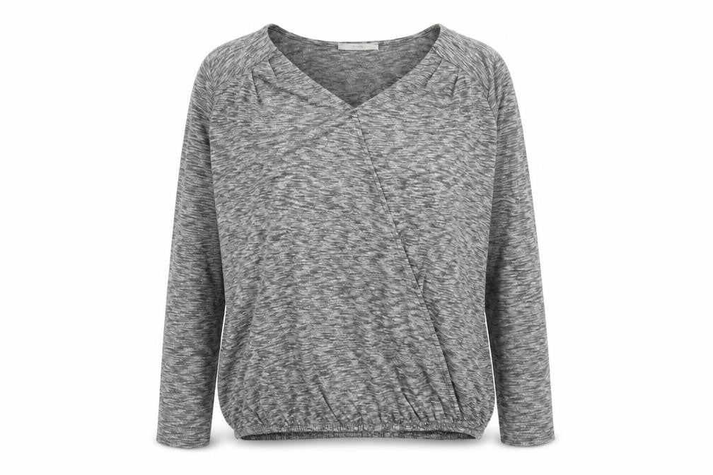 George Womens Grey Polyester Basic Blouse Size 10 V-Neck