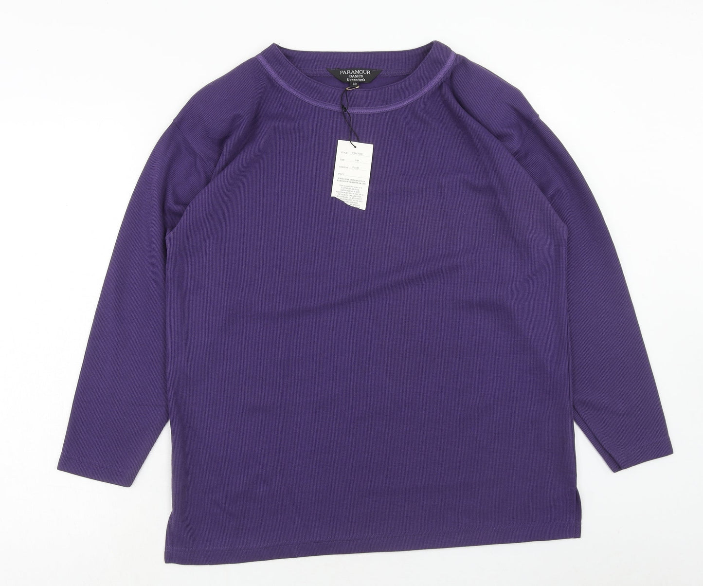 Paramor Womens Purple Boat Neck Polyester Pullover Jumper Size S