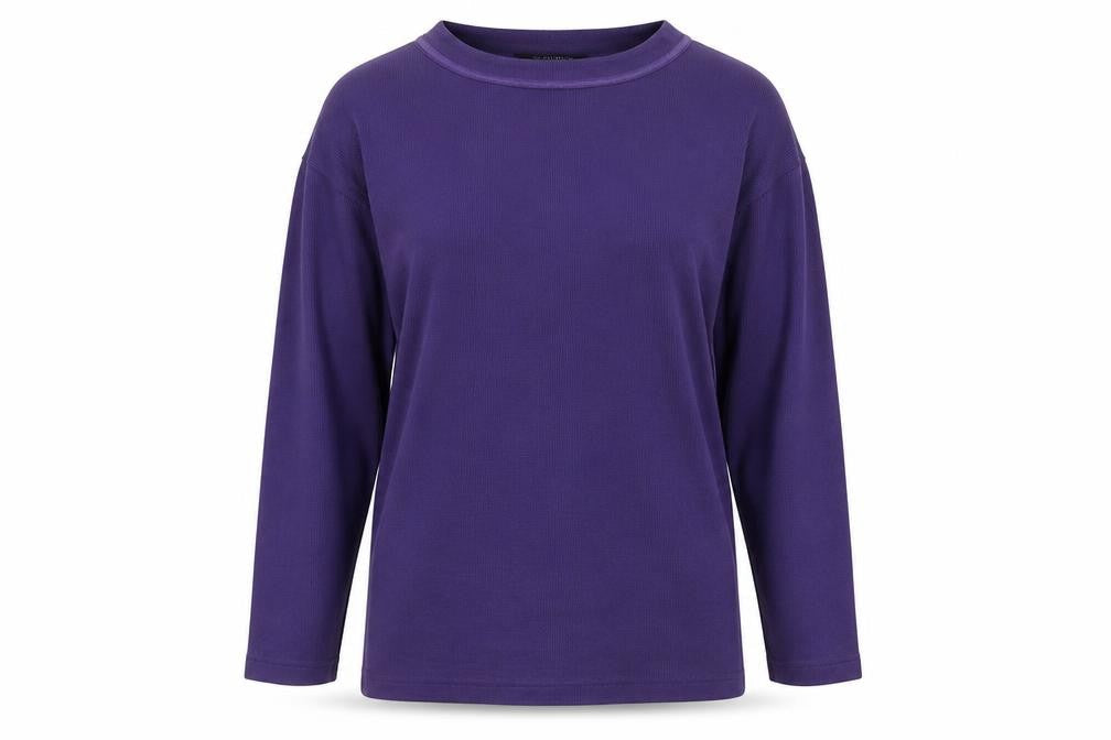 Paramor Womens Purple Boat Neck Polyester Pullover Jumper Size S