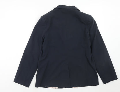 ASOS Womens Blue Polyacrylate Fibre Jacket Blazer Size 14