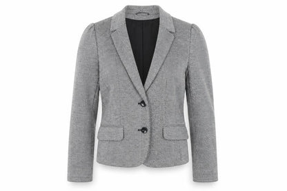 Tu Womens Grey Herringbone Polyester Jacket Blazer Size 8