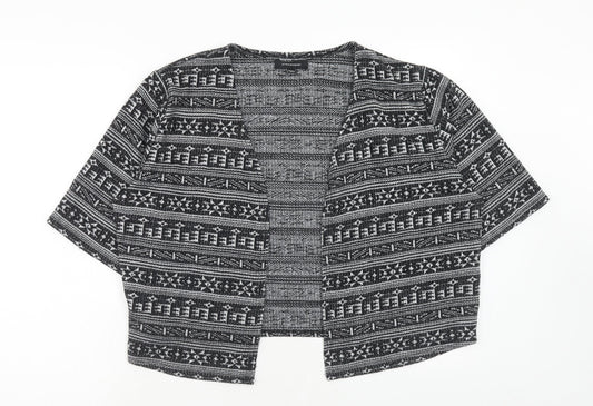 Atmosphere Womens Black V-Neck Geometric Polyester Pullover Jumper Size 18