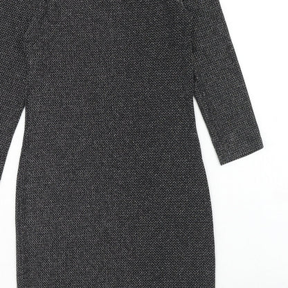 Atmosphere Womens Black Polyamide A-Line Size 10 Round Neck Pullover