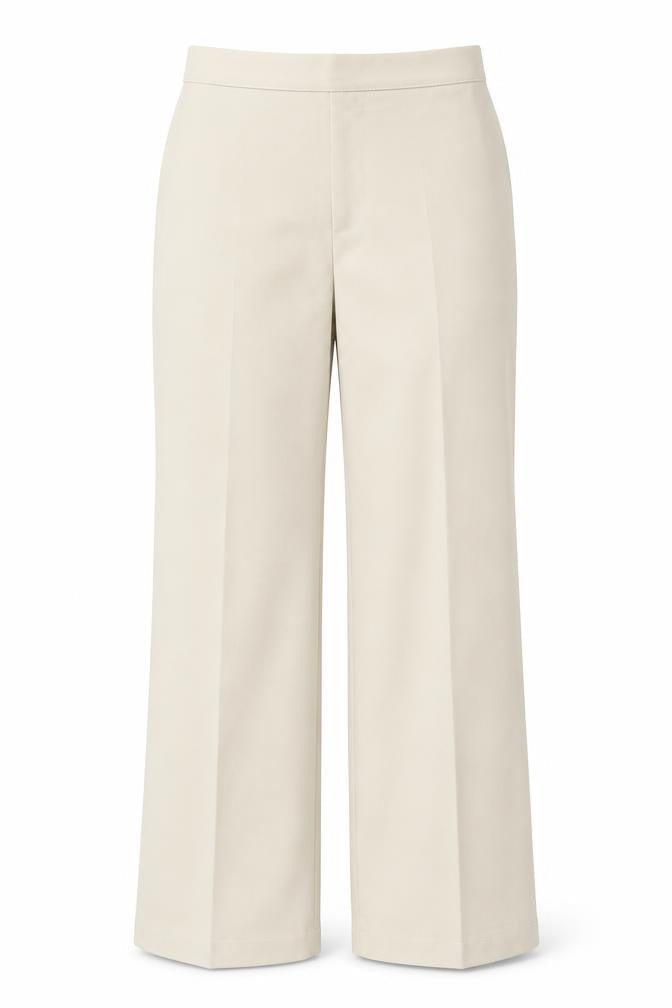 Preworn Womens Beige Polyester Trousers Size 14 Regular