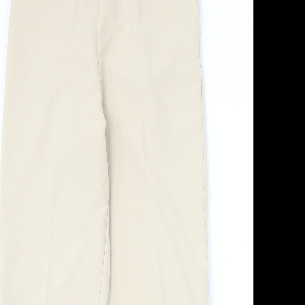 Preworn Womens Beige Polyester Trousers Size 14 Regular