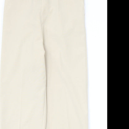 Preworn Womens Beige Polyester Trousers Size 14 Regular