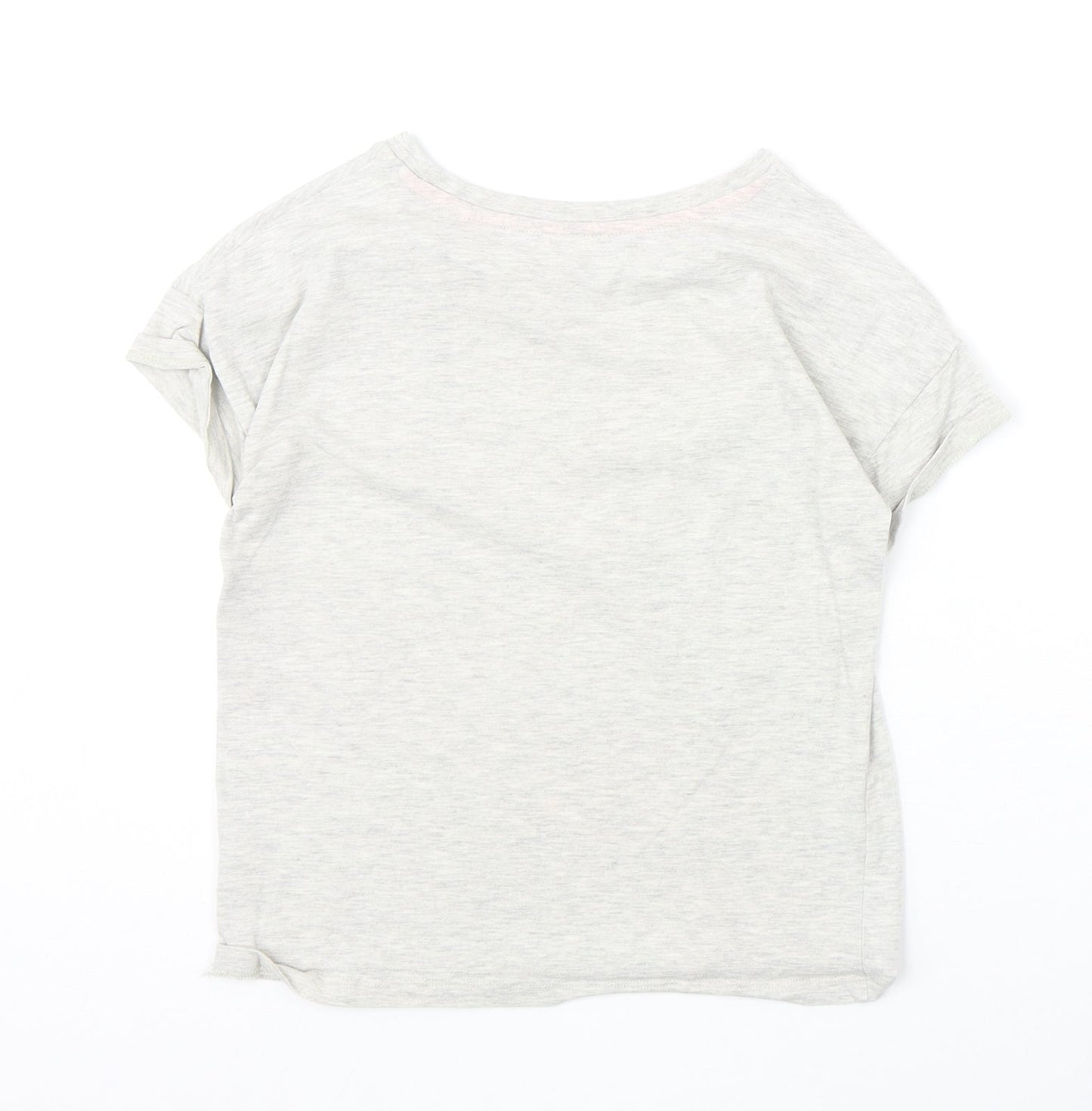 TU Girls Green Cotton Basic T-Shirt Size 8 Years Round Neck Pullover