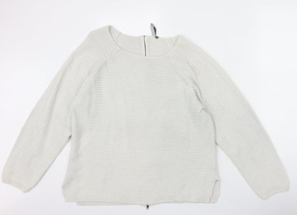Intuition Womens Ivory Scoop Neck Acrylic Pullover Jumper Size 16 - Size 16/18