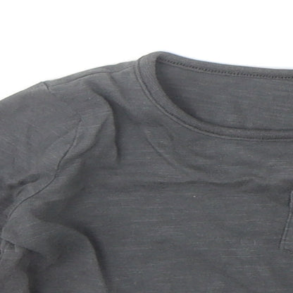 Tu Baby Grey 100% Cotton Basic T-Shirt Size 3-6 Months Round Neck Snap