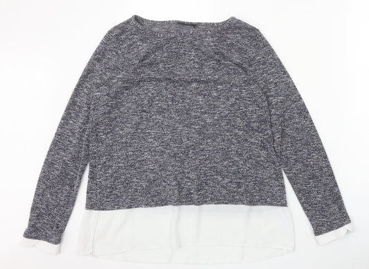 Wallis Womens Blue Boat Neck Polyester Pullover Jumper Size 12