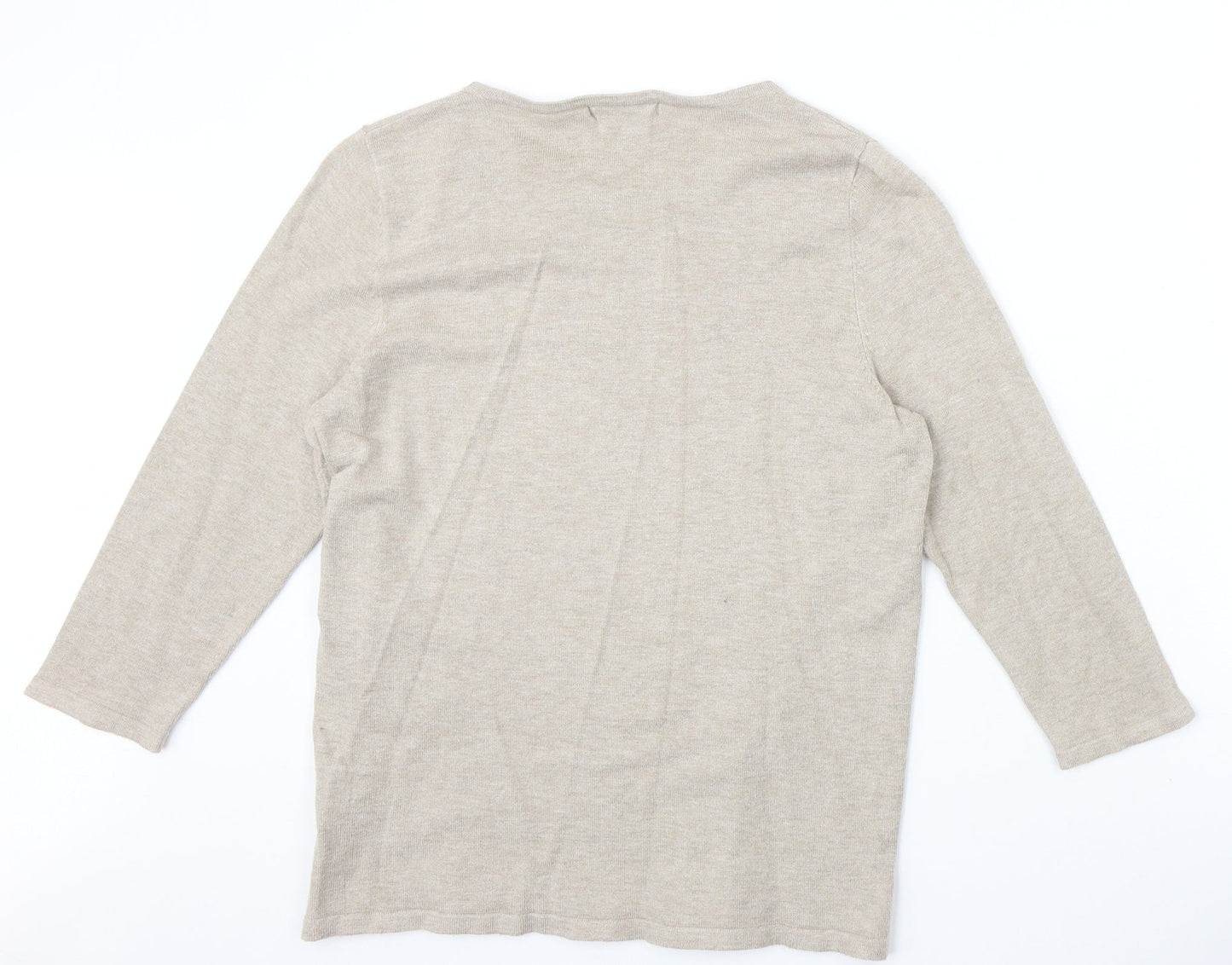 Bonmarché Womens Grey Boat Neck Viscose Pullover Jumper Size S