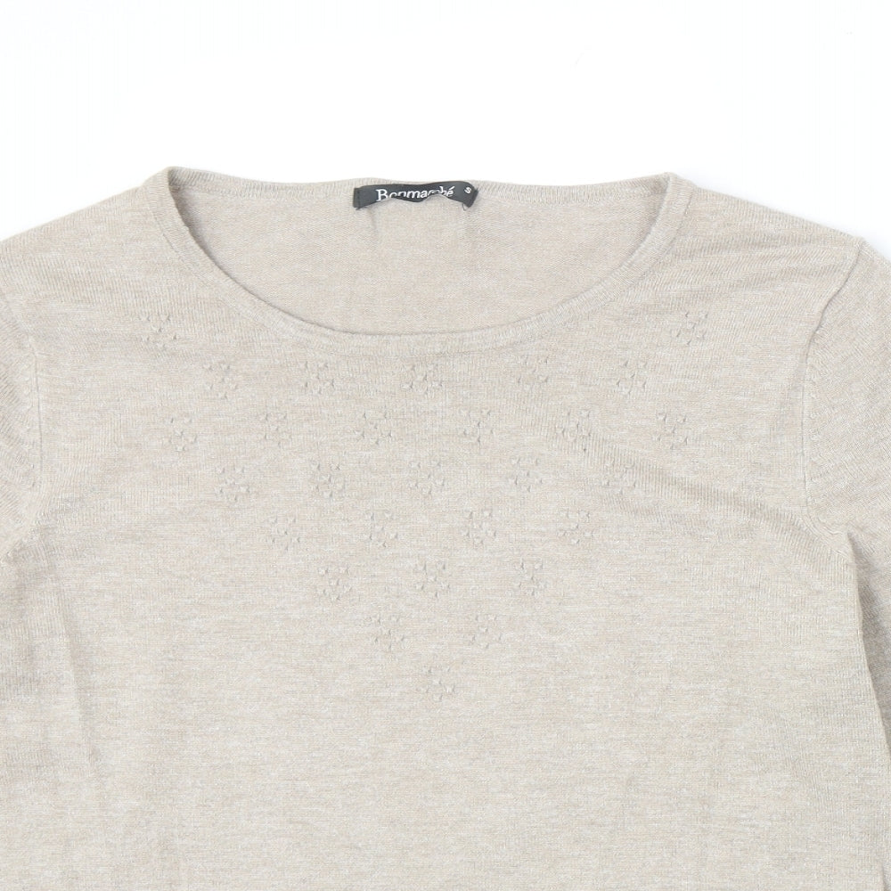 Bonmarché Womens Grey Boat Neck Viscose Pullover Jumper Size S