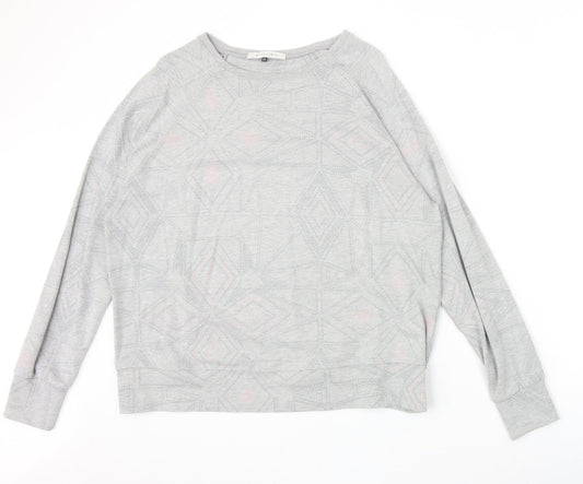 Maison De Nimes Womens Grey Geometric Cotton Pullover Sweatshirt Size 14 Pullover