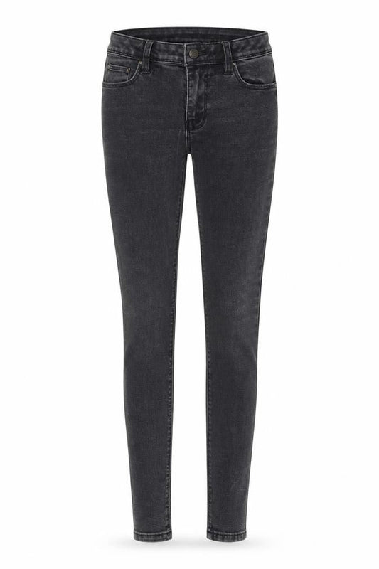 Denim & Co. Womens Grey Cotton Skinny Jeans Size 8 L28 in Regular Button - Colour muted on knee