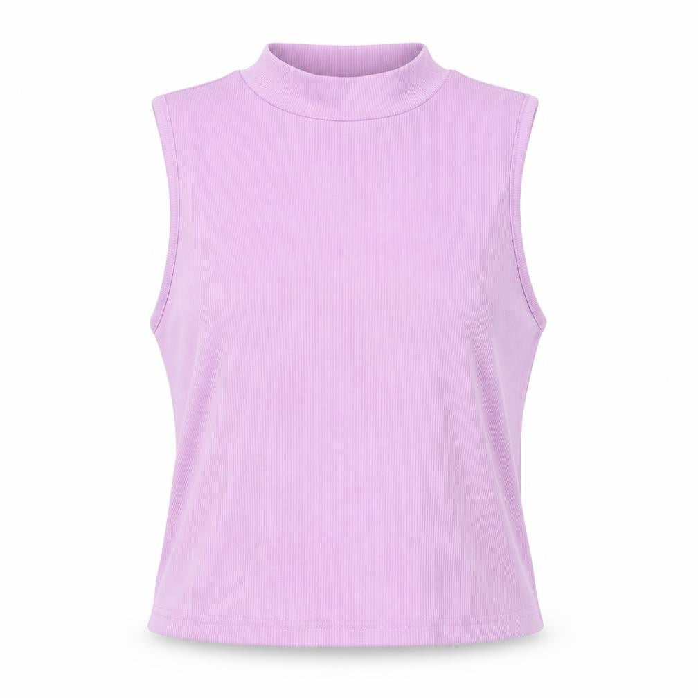 SheIn Womens Purple Polyester Basic Tank Size XL Mock Neck