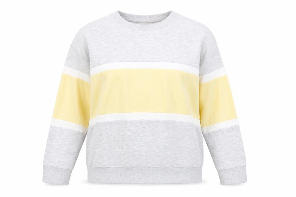 New Look Womens Grey Colourblock Cotton Pullover Sweatshirt Size M Pullover