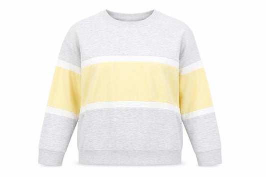 New Look Womens Grey Colourblock Cotton Pullover Sweatshirt Size M Pullover