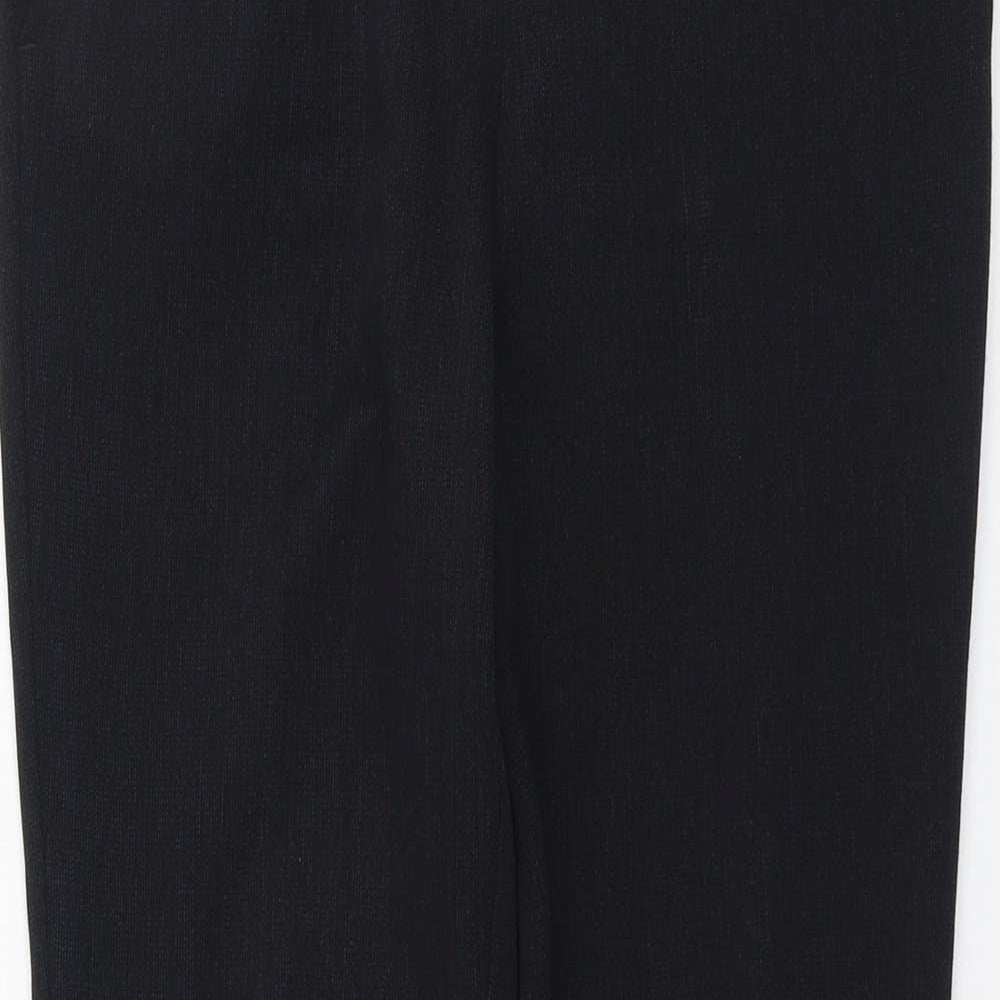 Papaya Womens Black Polyester Chino Trousers Size 10 L31 in Regular Button